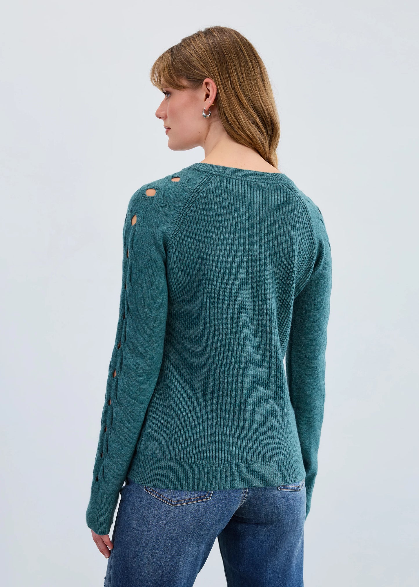 FDJ LONG SLEEVE V-NECK SWEATER - SPRUCE