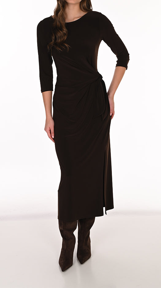 FRANK LYMAN LONG DRESS - MOCHA