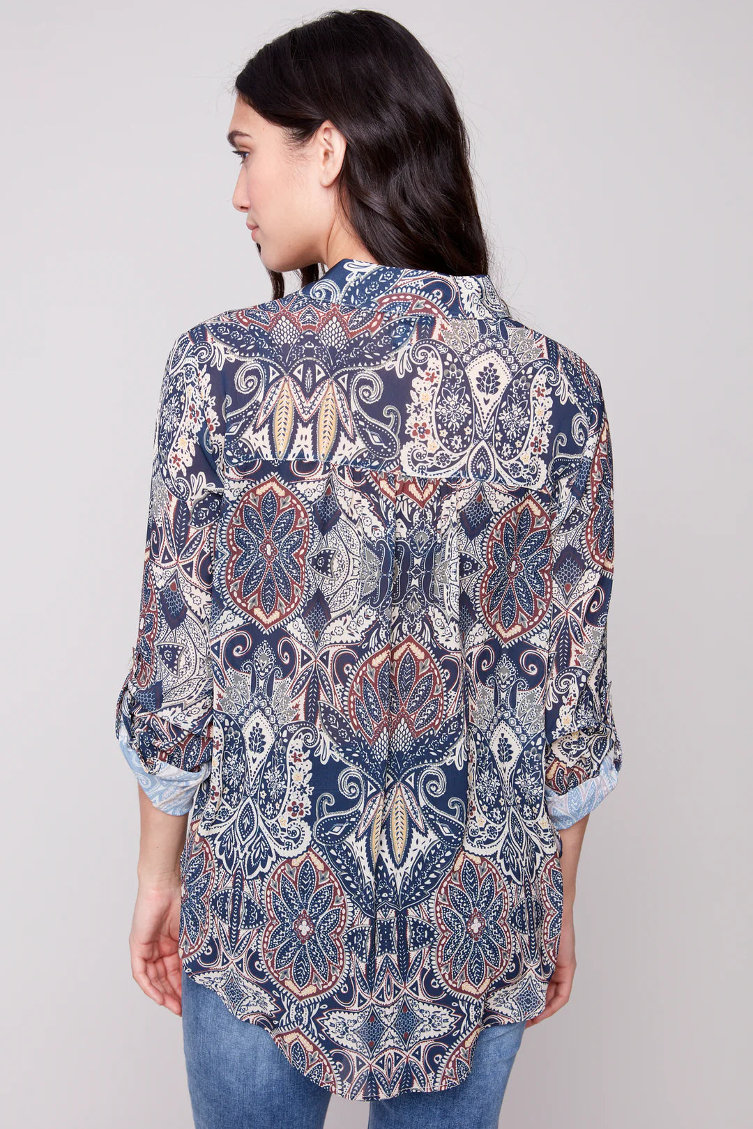 CHARLIE B BUTTON UP 2 WAY BLOUSE - JOLLY