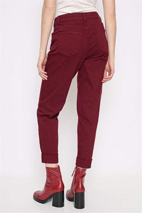PICADILLY CUFFED ANKLE LENGTH JEAN - CABERNET