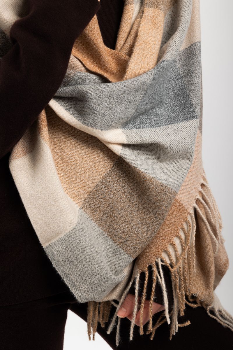 CYNDIE SCARF - CAMEL/CREAM