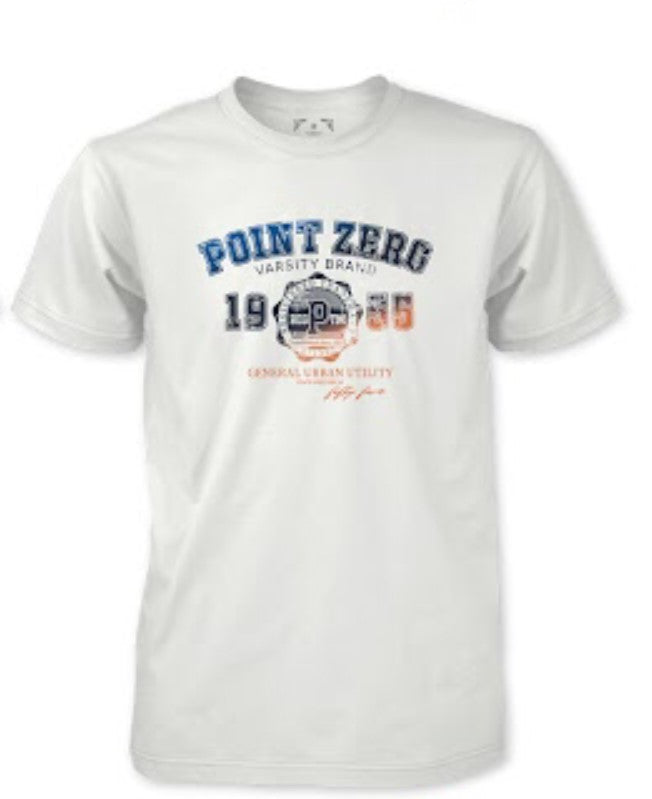 MENS POINT ZERO CREW NECK T-SHIRT - WHITE - Vi-Leen's Fashions