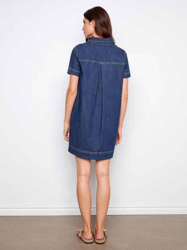 CHARLIE B DENIM DRESS - INDIGO - Vi-Leen's Fashions