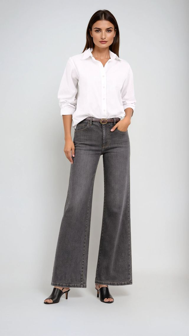 CARRELI WIDE LEG JEAN - GREY