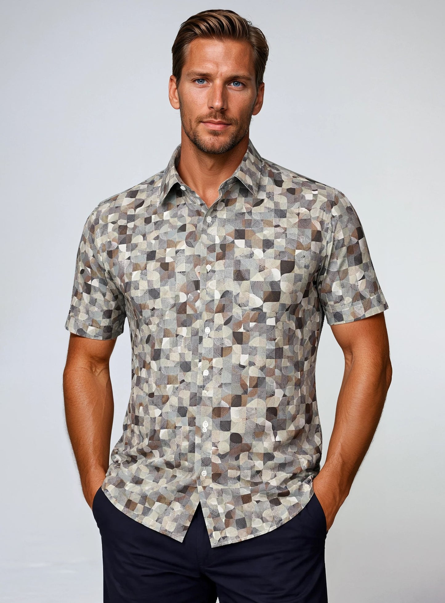 MEN'S POINT ZERO DRY EDITION PRINT SHIRT - MUD - Vi-Leen's Fashions