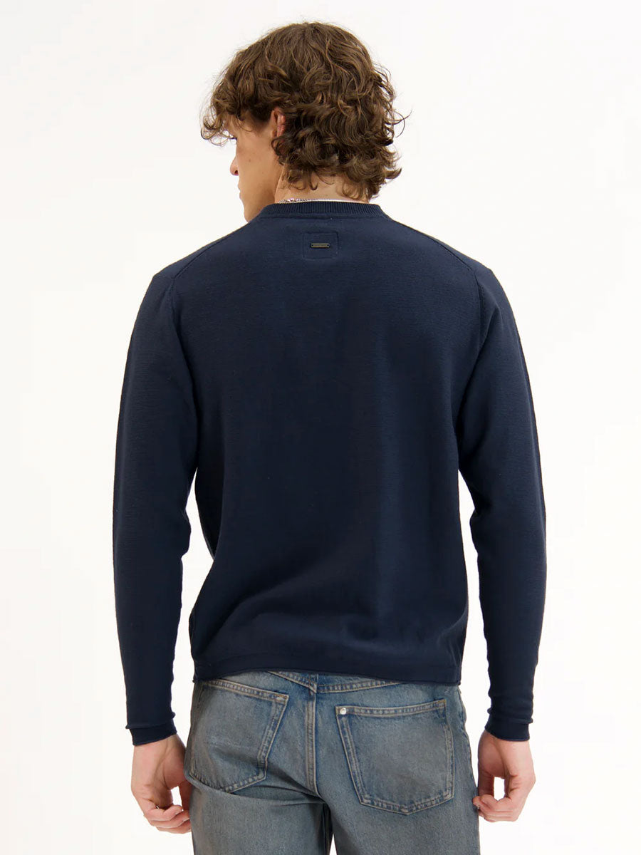 MEN'S POINT ZERO BUTTONED HENLEY TOP - NAVY