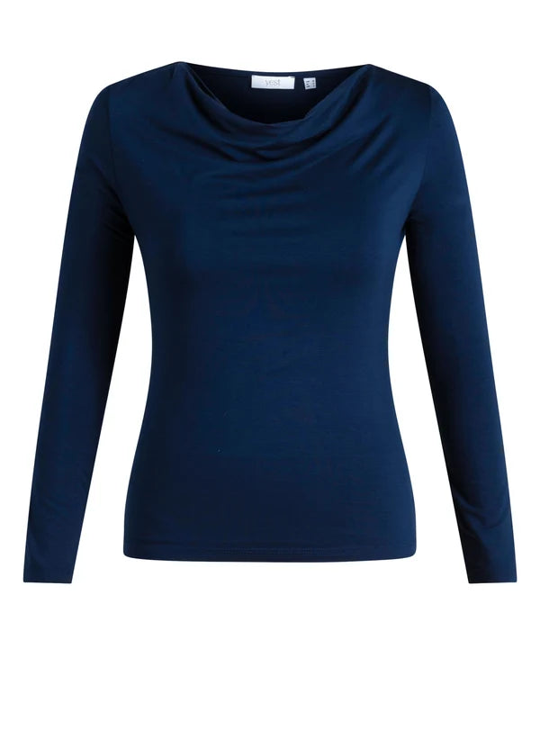 YEST ULINA JERSEY TOP - DARK BLUE