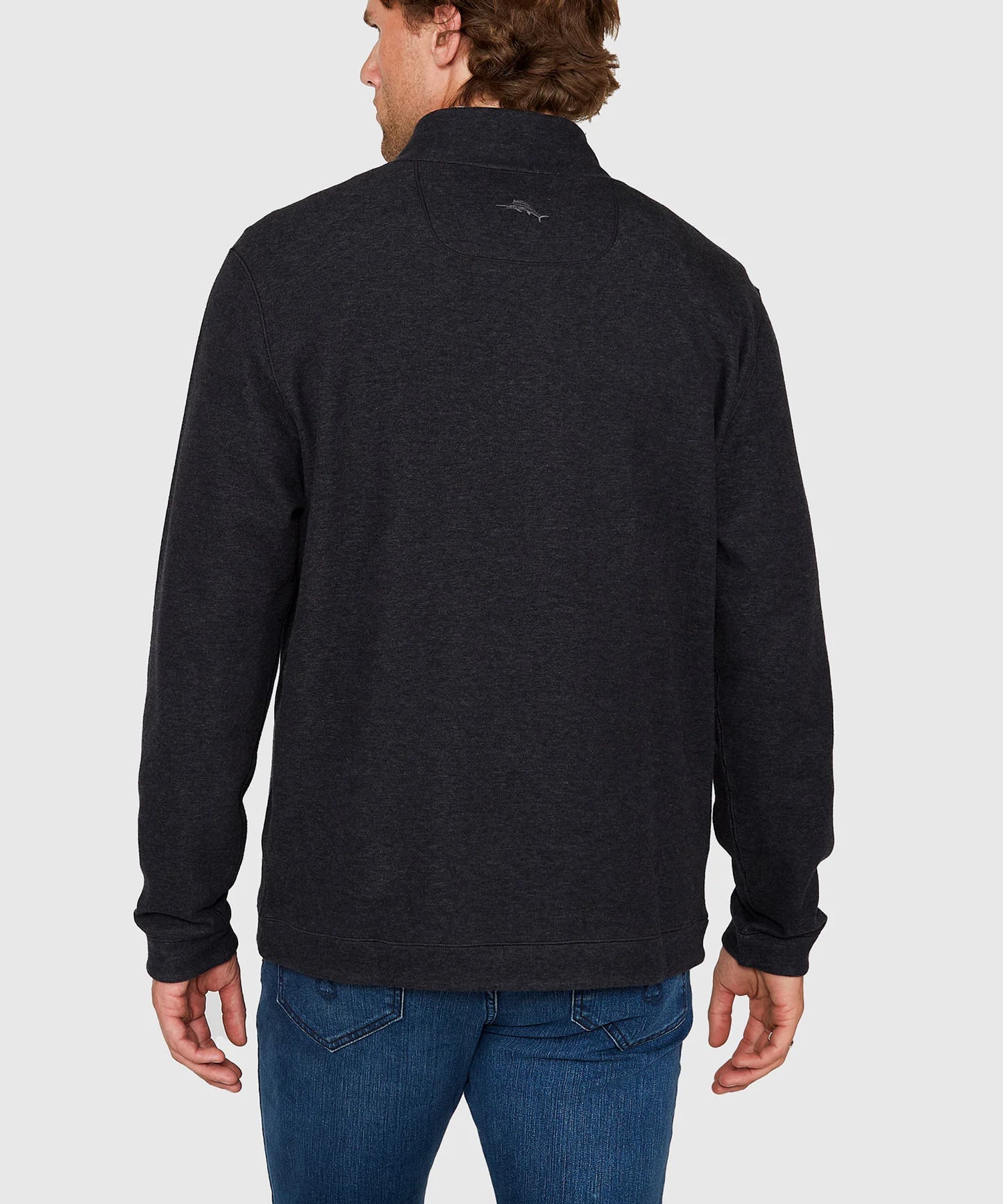 MEN'S TOMMY BAHAMA REVERSIBLE HALF ZIP PULLOVER - BLACK HEATHER