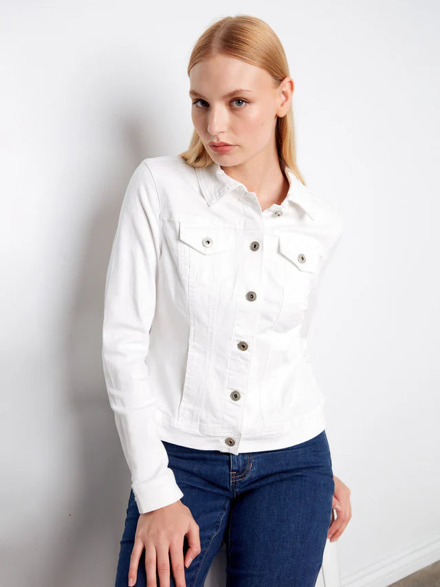 CHARLIE B DENIM JACKET - WHITE - Vi-Leen's Fashions