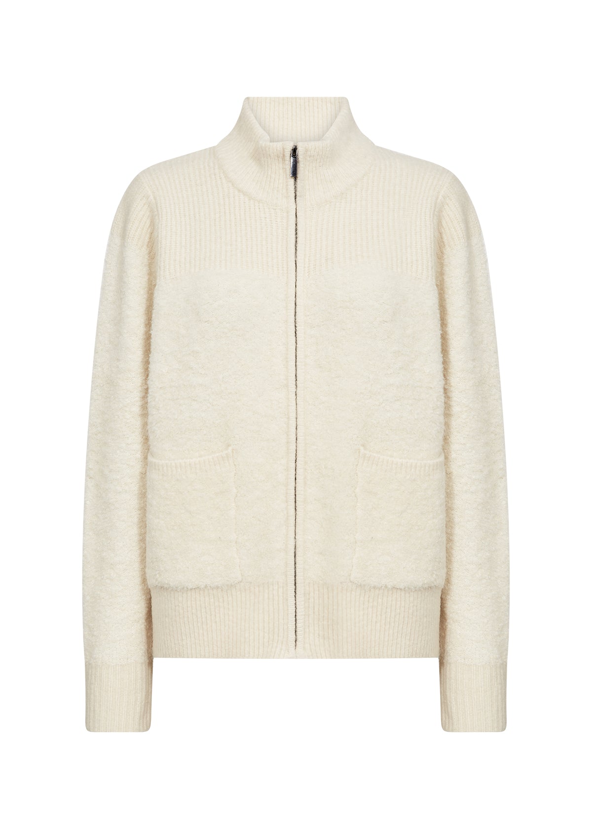 SOYACONCEPT VENCHE FRONT ZIP CARDIGAN - CREAM