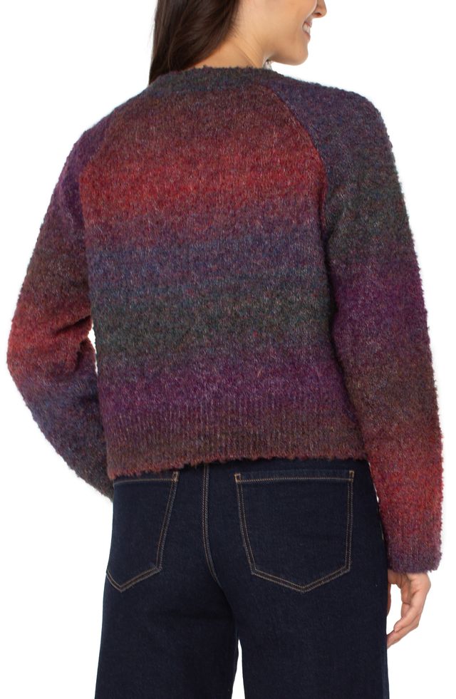 LIVERPOOL KNIT CARDIGAN - BURGUNDY OMBRE