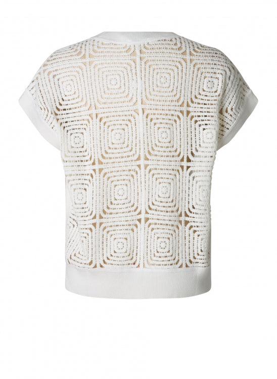 YEST TEODORA CROCHET BACK TOP - NATURAL WHITE