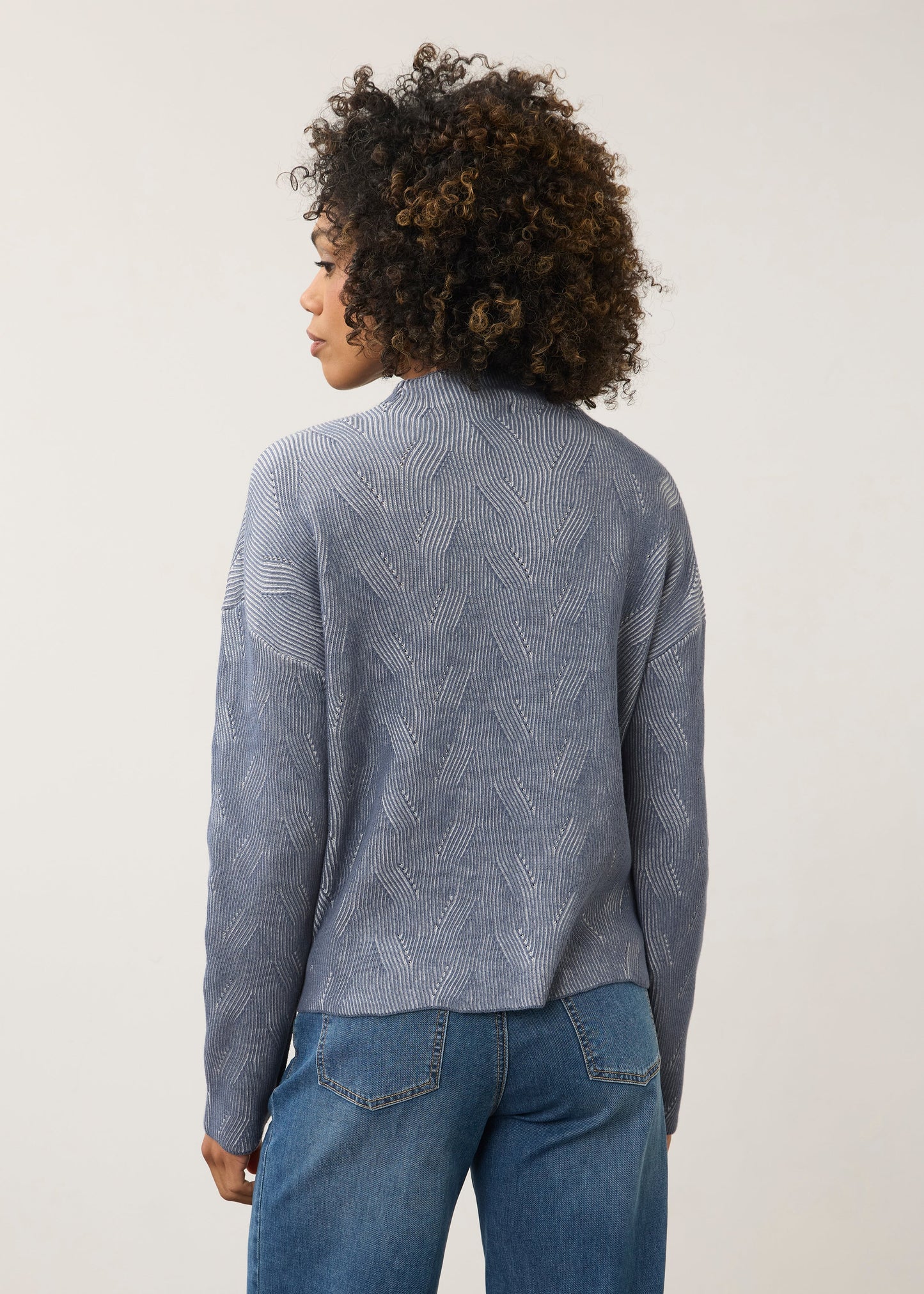 FDJ FUNNEL NECK SWEATER - STORM CLOUD