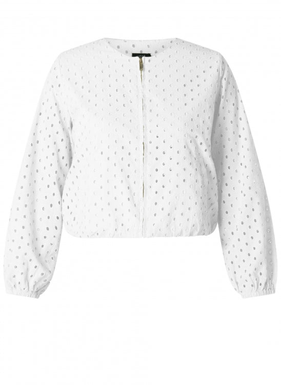 YEST TANJA EYELET LINED JACKET - WHITE