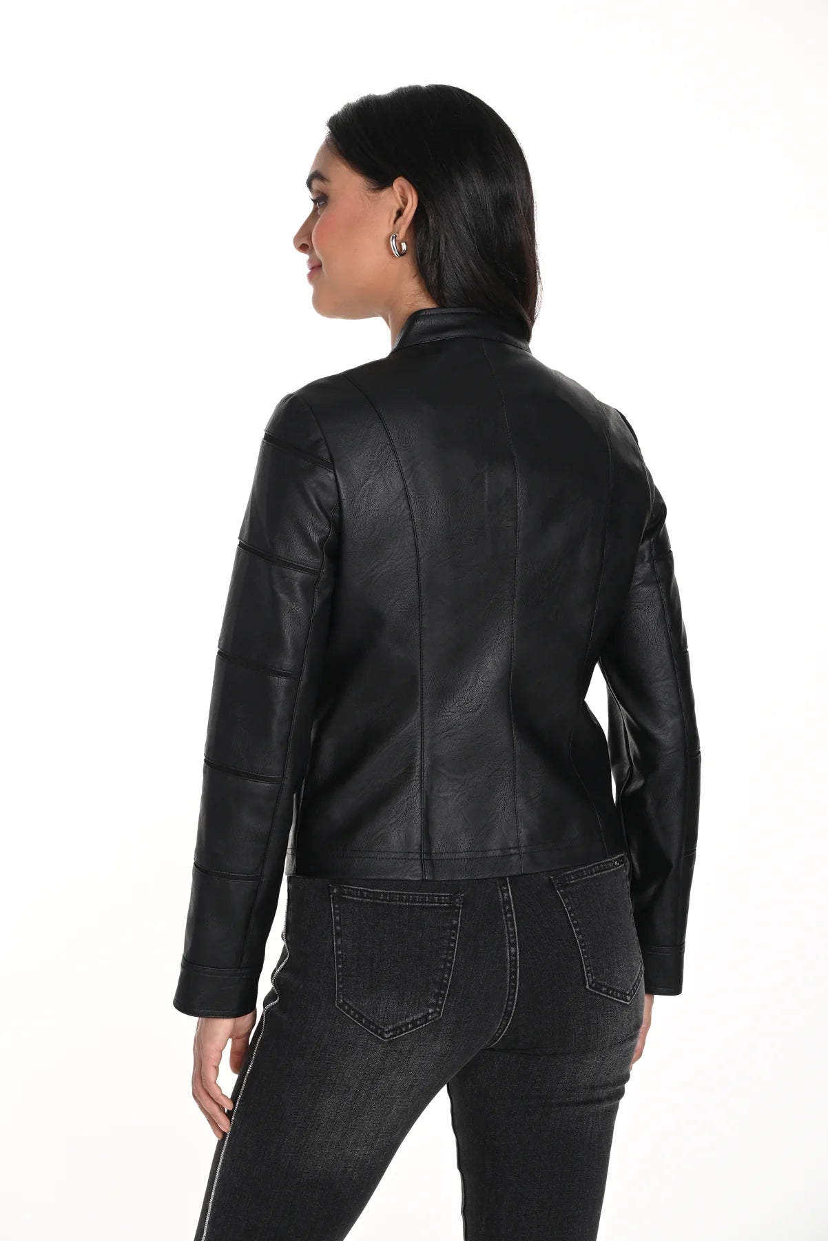 FRANK LYMAN EDGY FAUX LEATHER JACKET - BLACK - Vi-Leen's Fashions