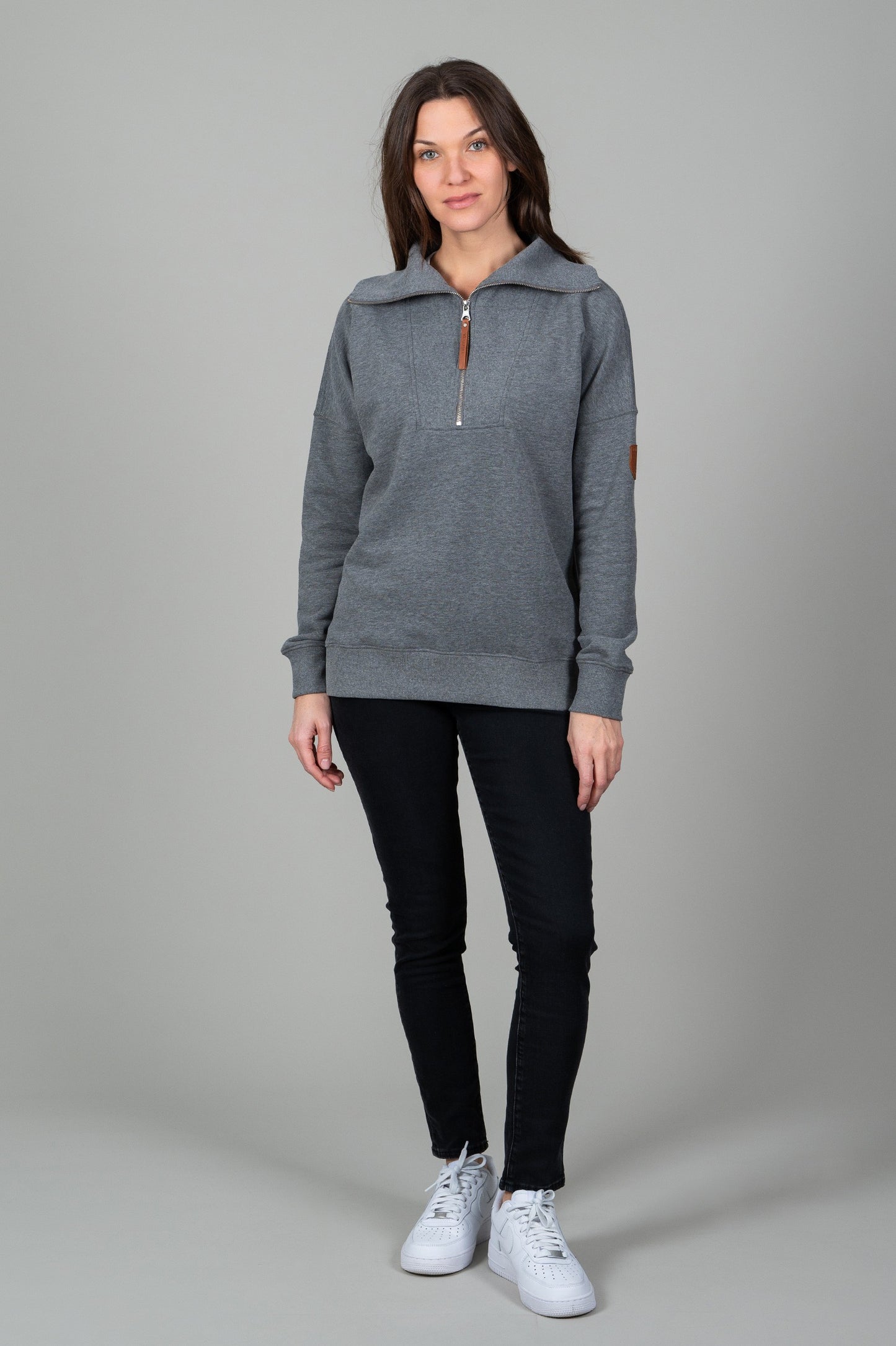 WANAKOME PADMA HALF ZIP SWEATSHIRT - GREY