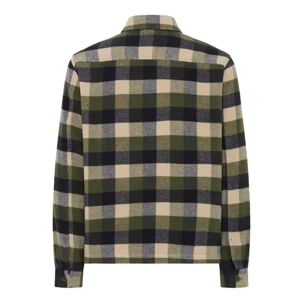 BLEND CHECK OVERSHIRT - NAVY/FOREST