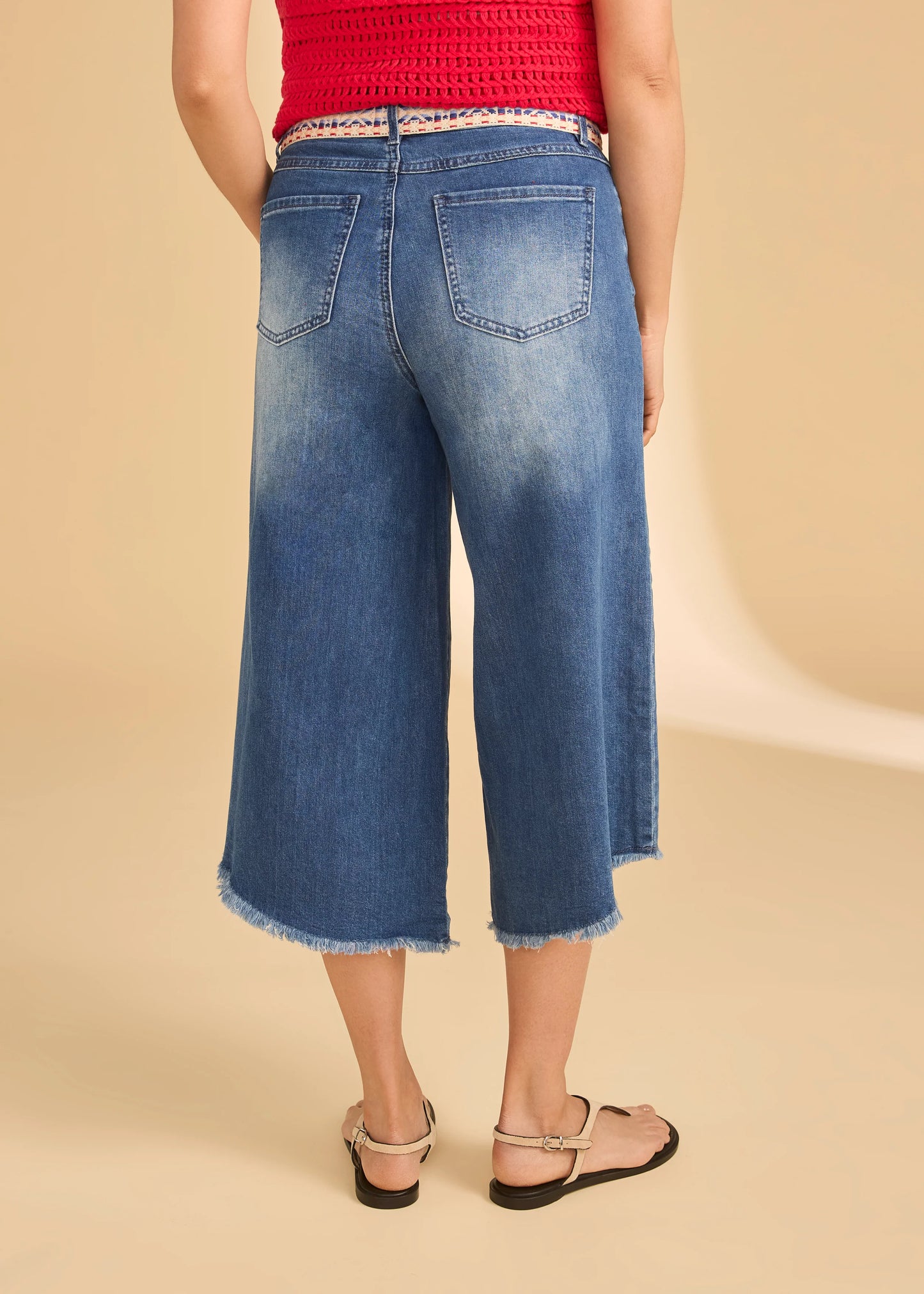 FDJ LOOSE MID RISE CROP WITH TIE BELT - Vi-Leen's Fashions