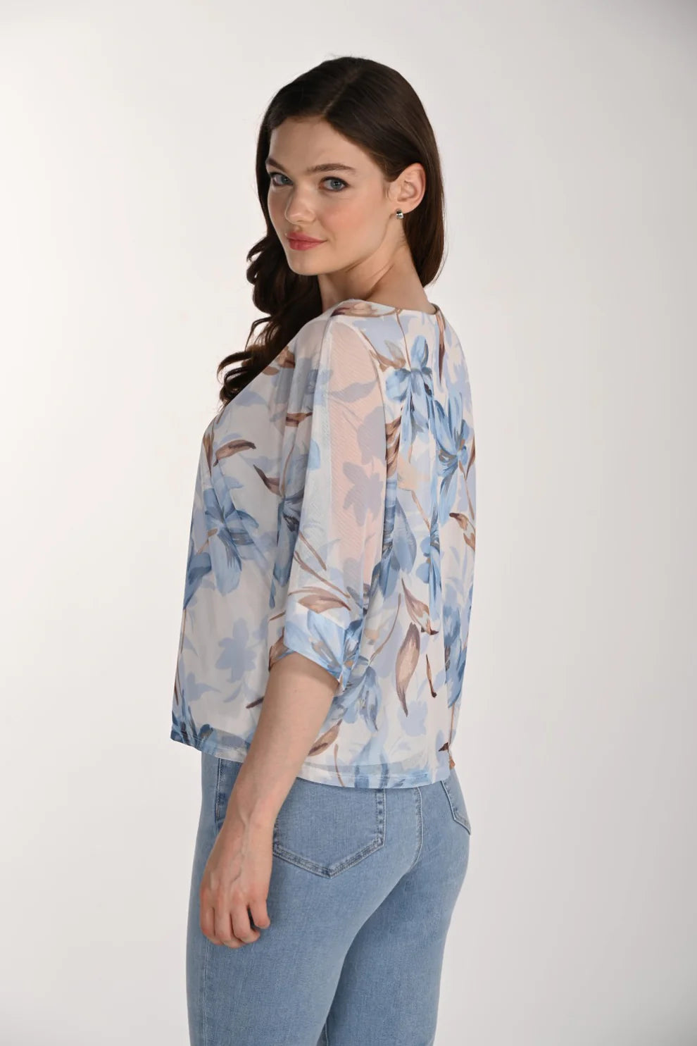 FRANK LYMAN BLUE PRINT TOP - Vi-Leen's Fashions