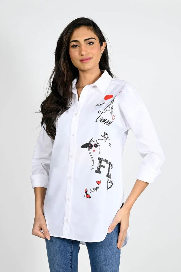 FRANK LYMAN GRAPHIC FRONT BLOUSE - Vi-Leen's Fashions