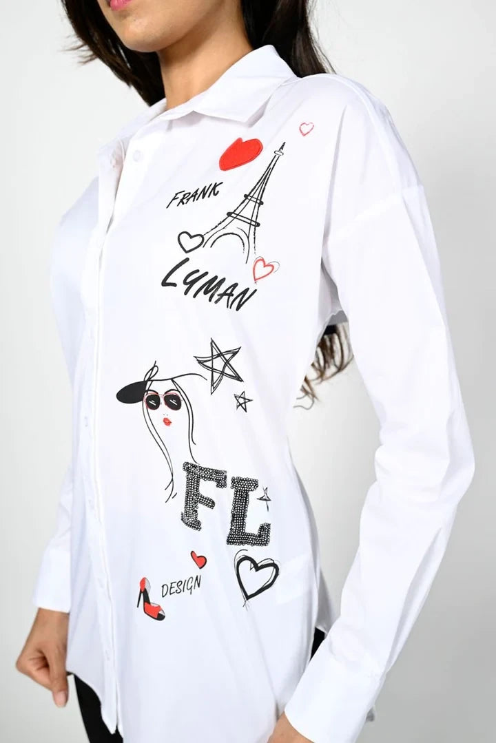 FRANK LYMAN GRAPHIC FRONT BLOUSE - Vi-Leen's Fashions