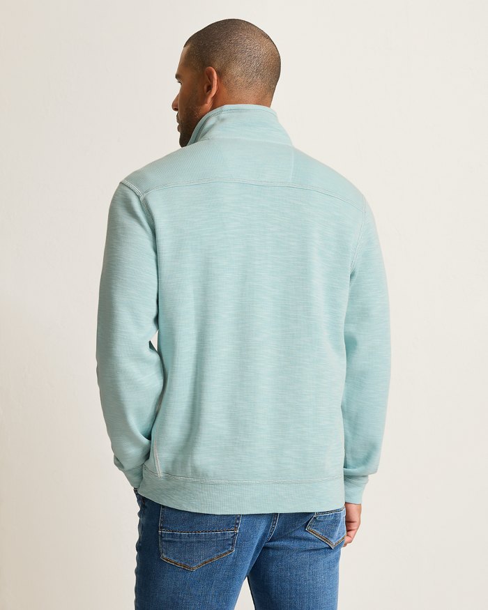 TOMMY BAHAMA TOBAGO BAY HALF ZIP - STERLING BLUE