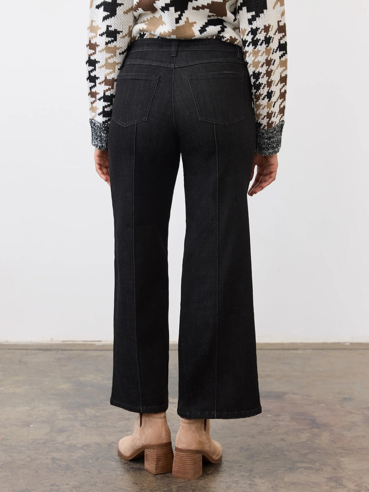 FDJ OLIVIA PINTUCK WIDE LEG JEAN - DEEP BLACK