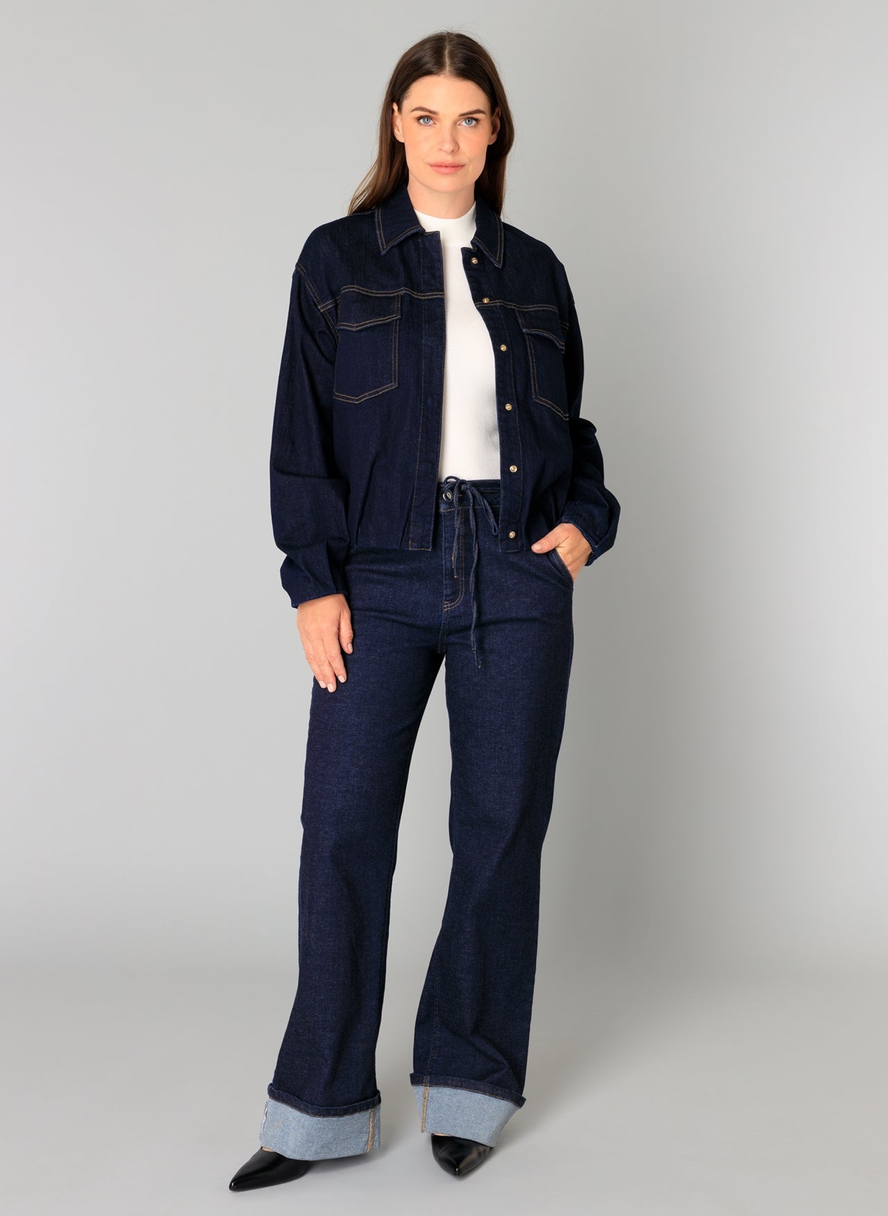 YEST BEATRIX DENIM JACKET - DARK RINSE