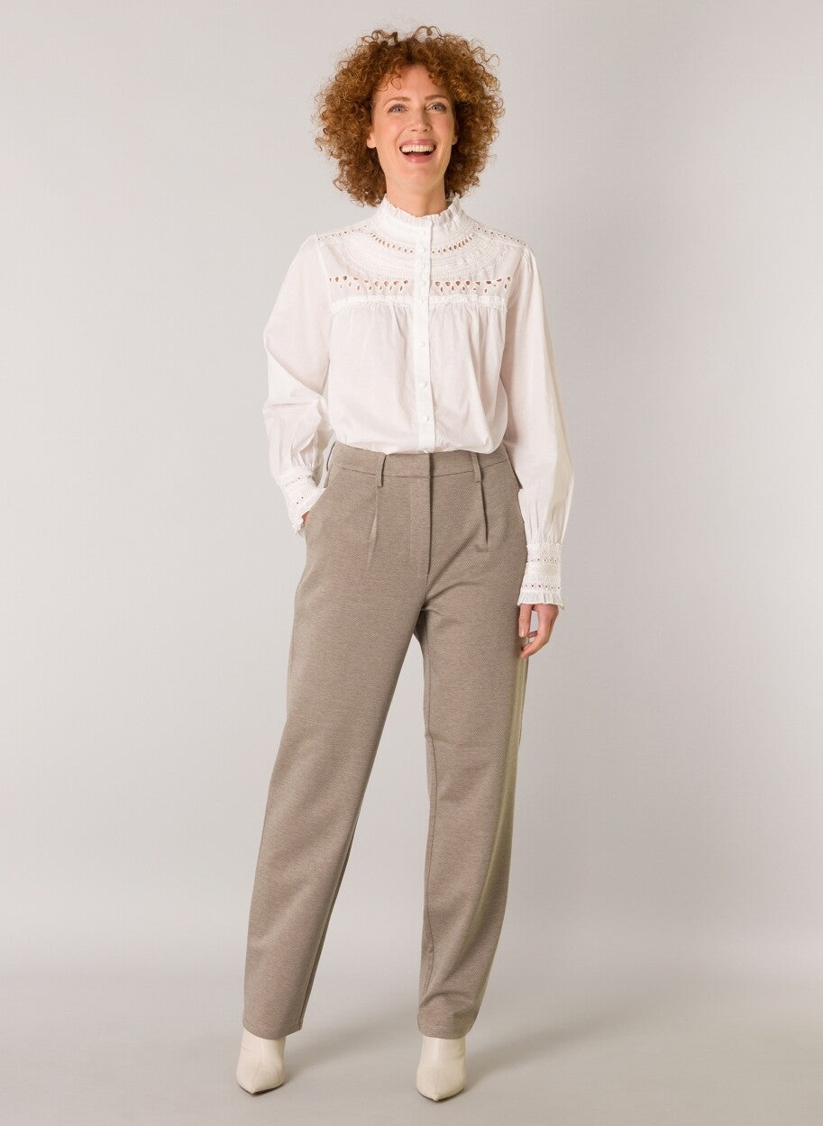 YEST ERVA STRAIGHT LEG DRESS PANT - TAUPE/MELANGE - Vi-Leen's Fashions