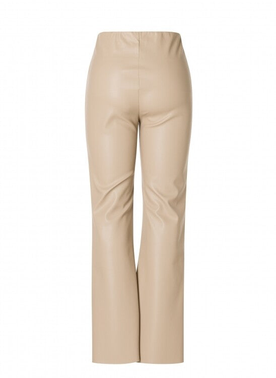 YEST ANIQUE FAUX LEATHER FLARE LEG PANT - LIGHT TAUPE - Vi-Leen's Fashions