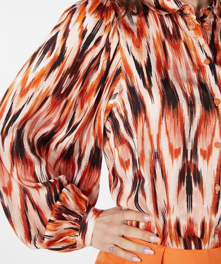 ESQUALO POUF SLEEVE PRINT BLOUSE - Vi-Leen's Fashions