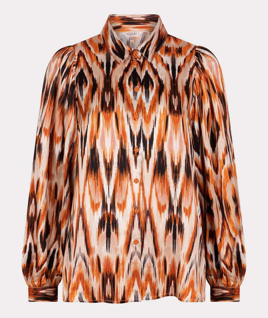 ESQUALO POUF SLEEVE PRINT BLOUSE - Vi-Leen's Fashions