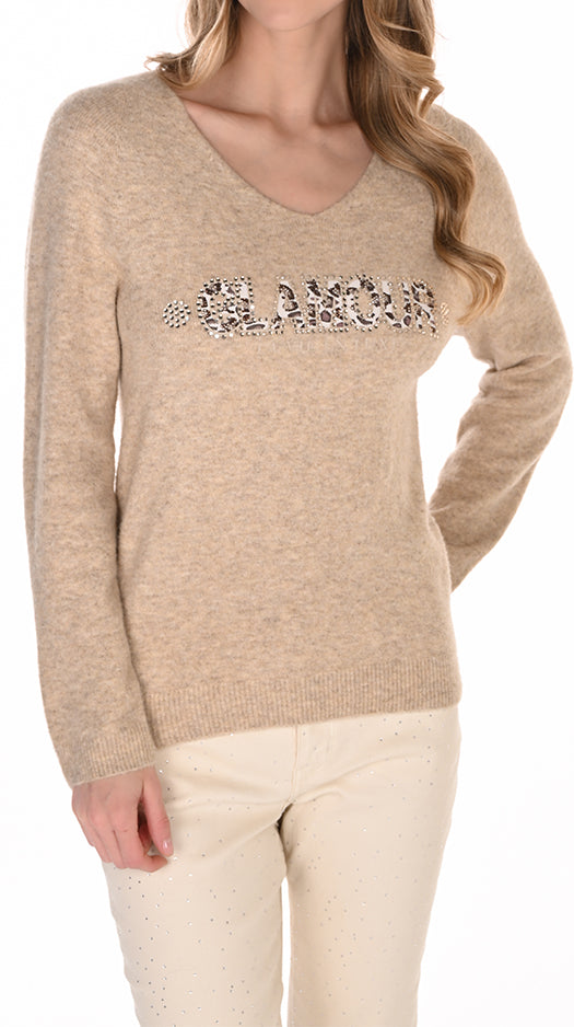 FRANK LYMAN BEIGE GLAMOUR SWEATER