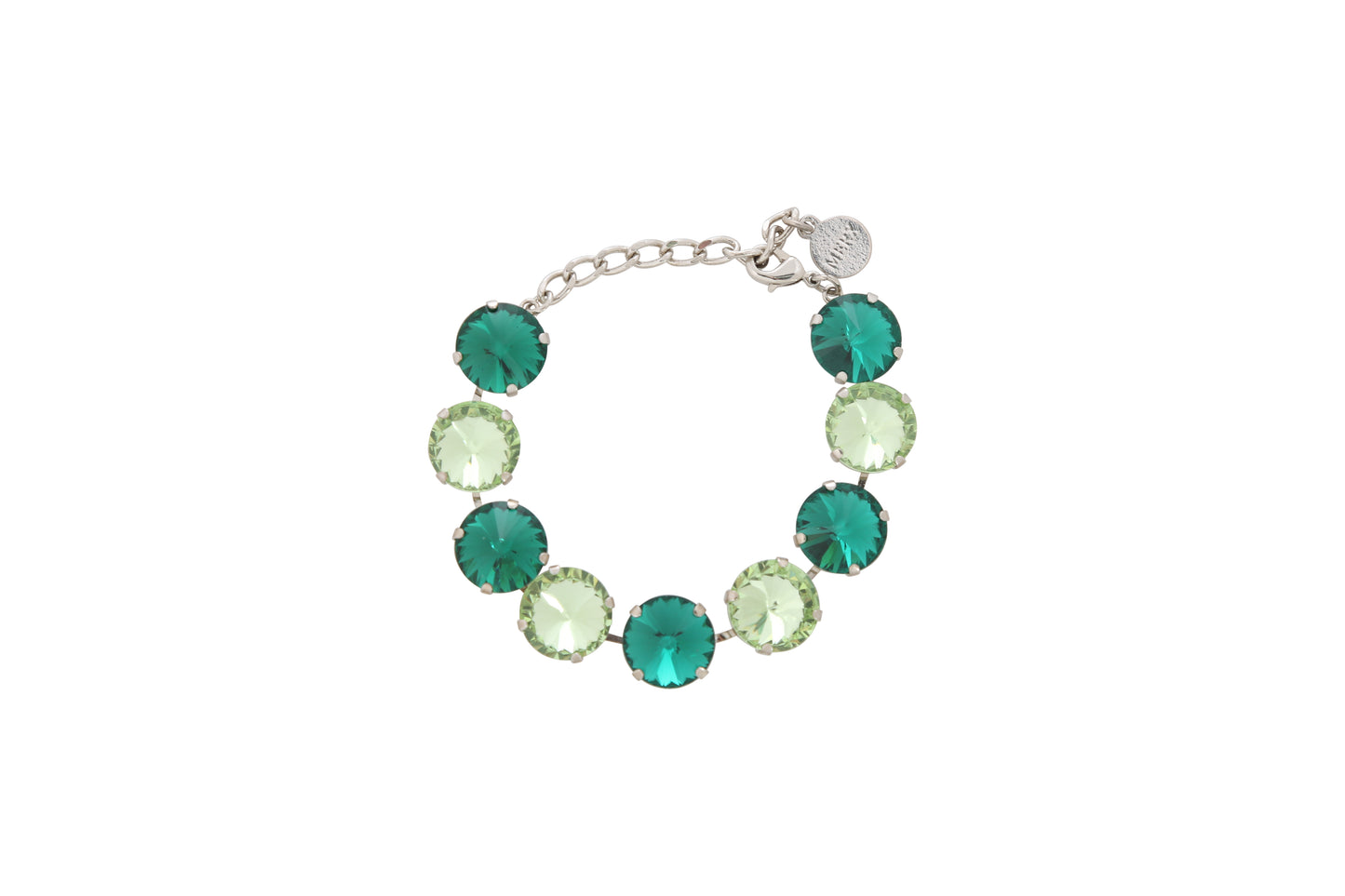 MF CRYSTAL SILVER EMERALD BRACELET - Vi-Leen's Fashions