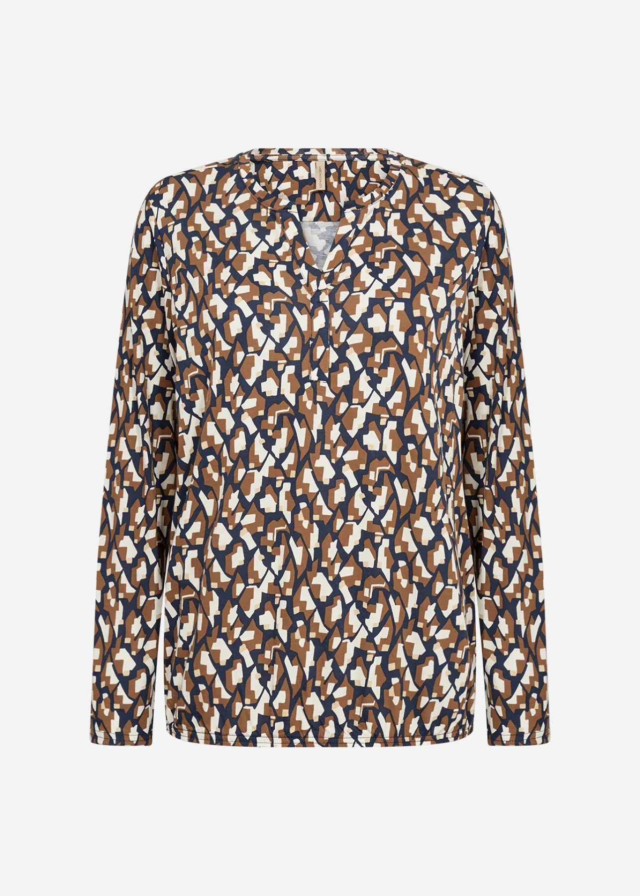 SOYACONCEPT FELICITY PRINT BLOUSE - NAVY/TOFFEE
