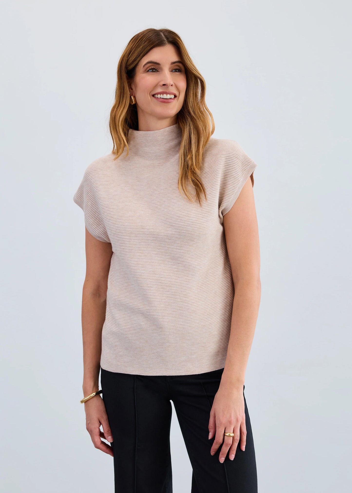 FDJ OTTOMAN CAP SLEEVE SWEATER - OAT