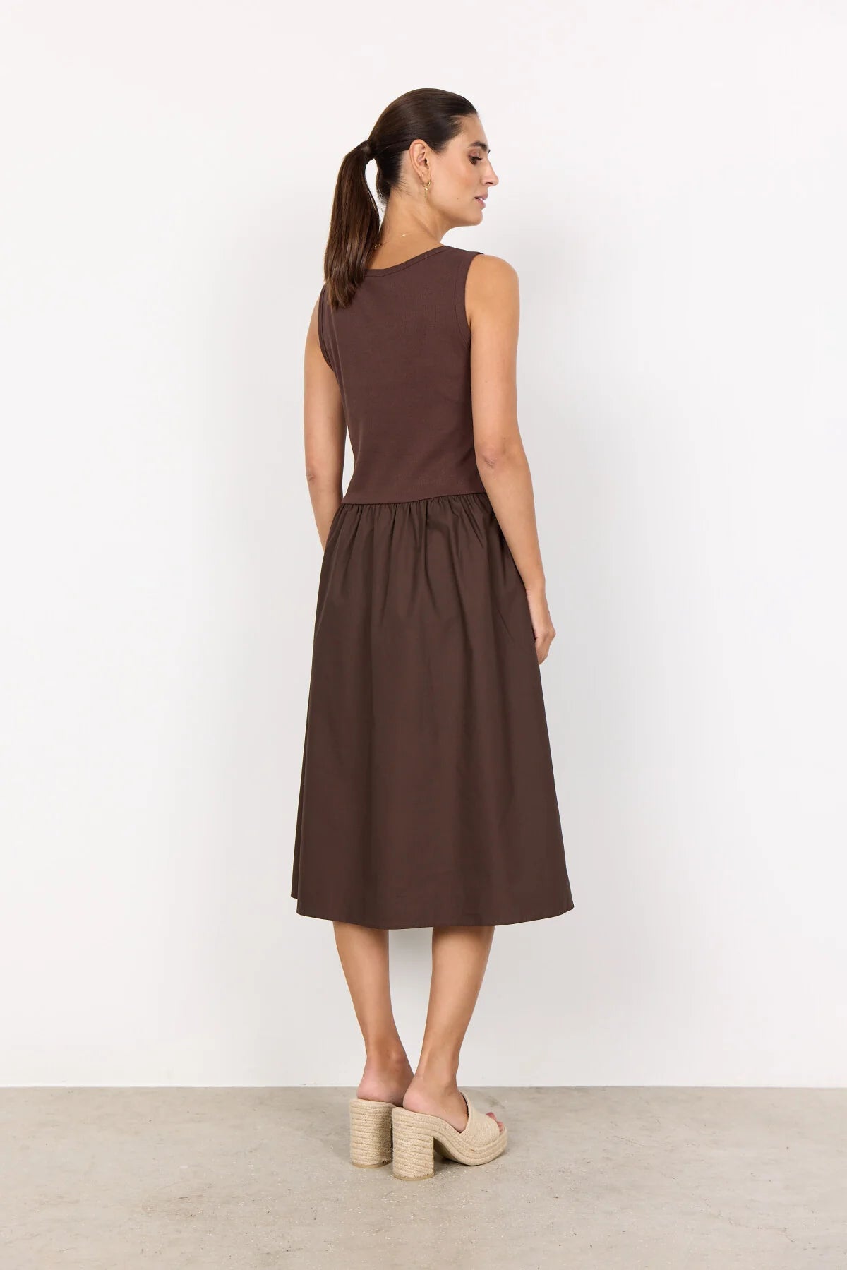 SOYACONCEPT RACHELLE COTTON DRESS - HOT FUDGE