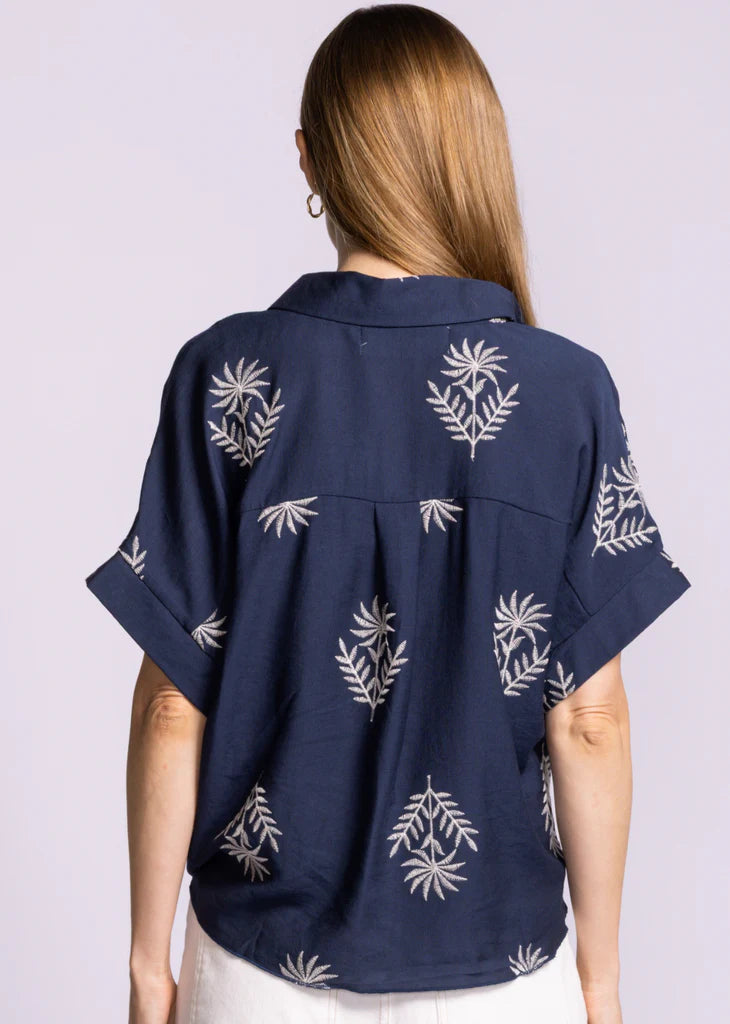 PINK MARTINI REESE BLOUSE - NAVY - Vi-Leen's Fashions