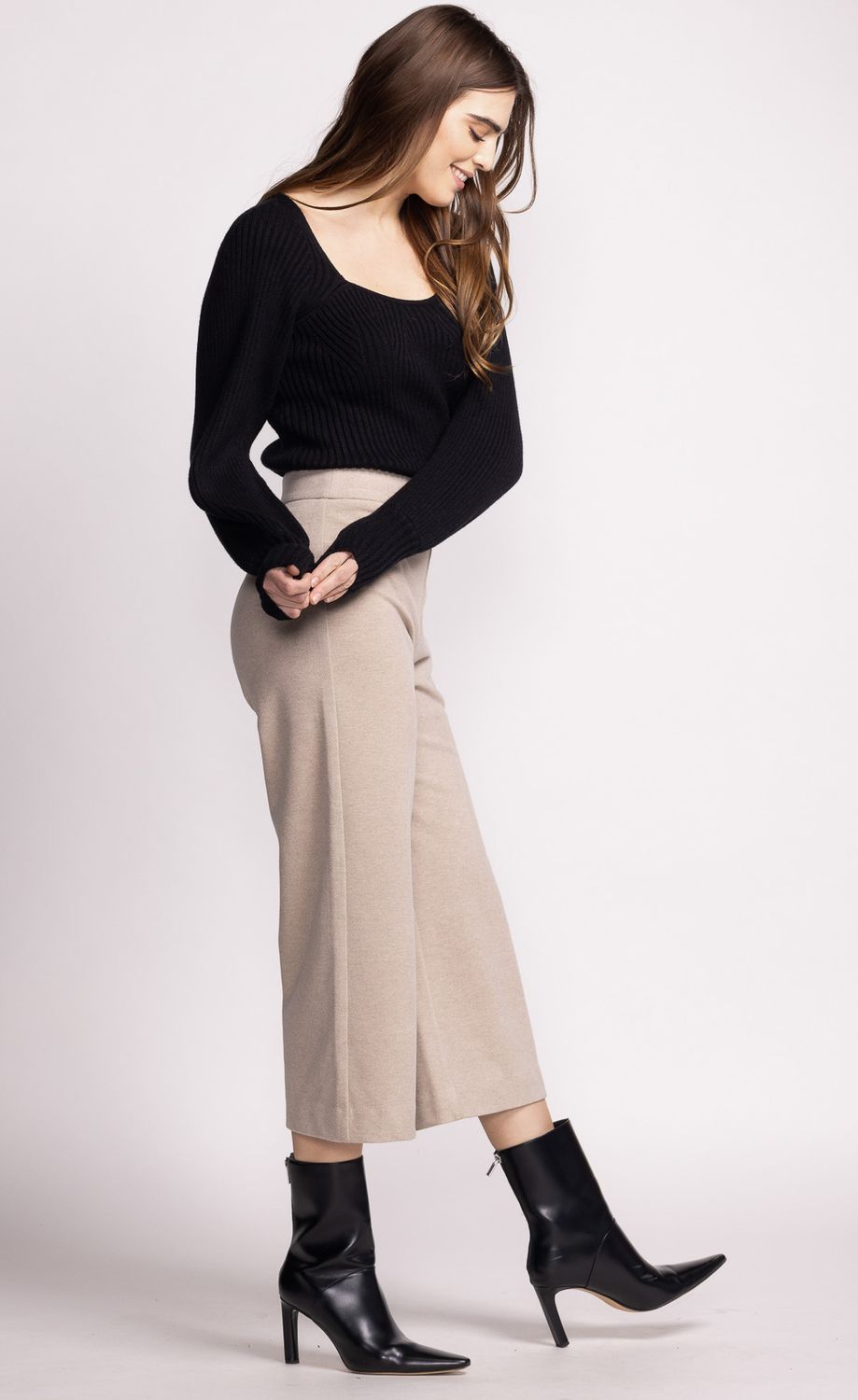 PINK MARTINI NADIA TROUSER - BEIGE - Vi-Leen's Fashions