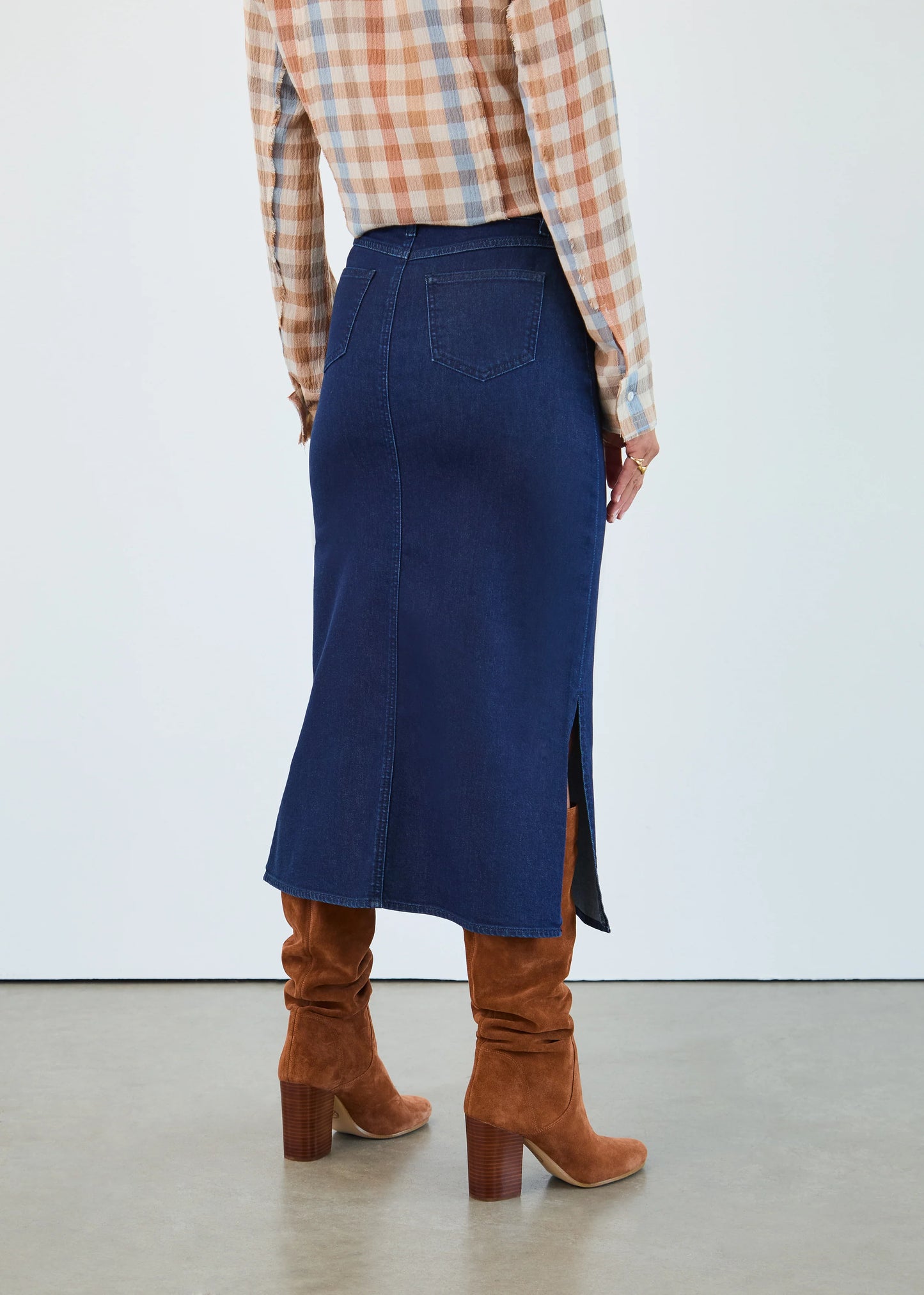 FDJ COLUMN MIDI DENIM SKIRT