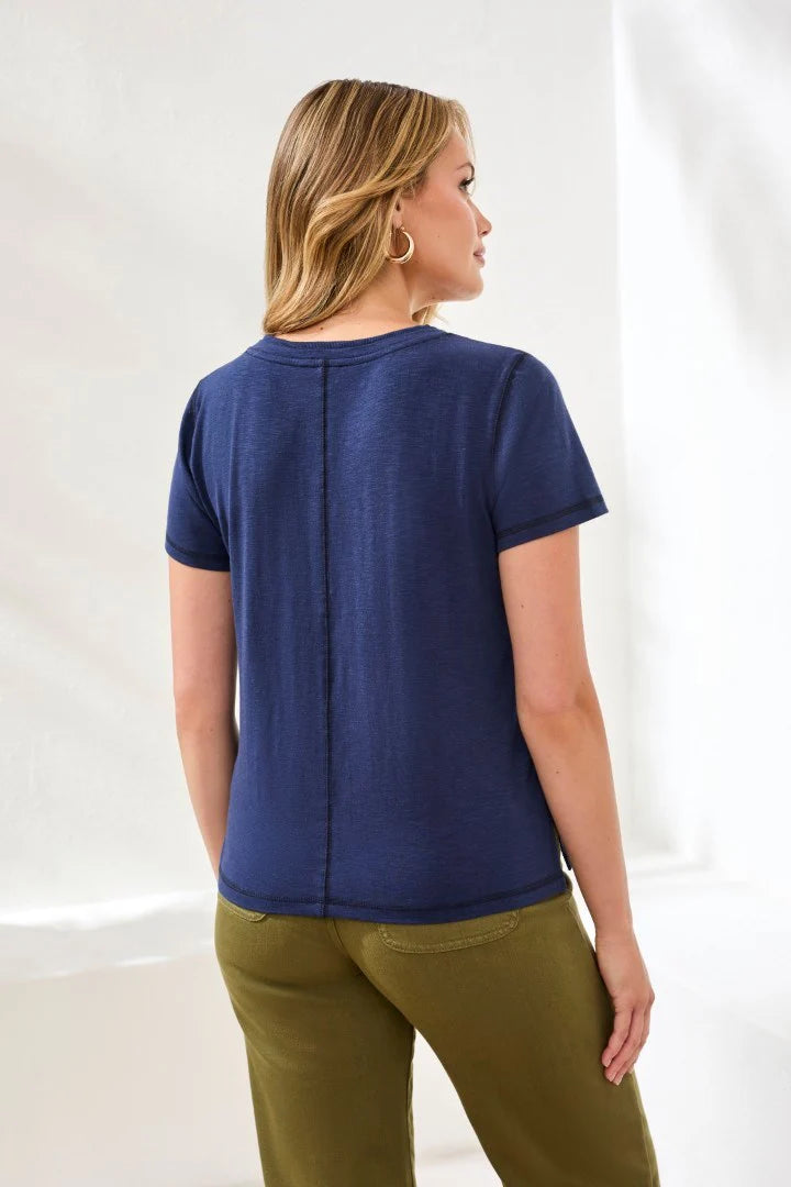 TRIBAL V-NECK T-SHIRT - JET BLUE - Vi-Leen's Fashions