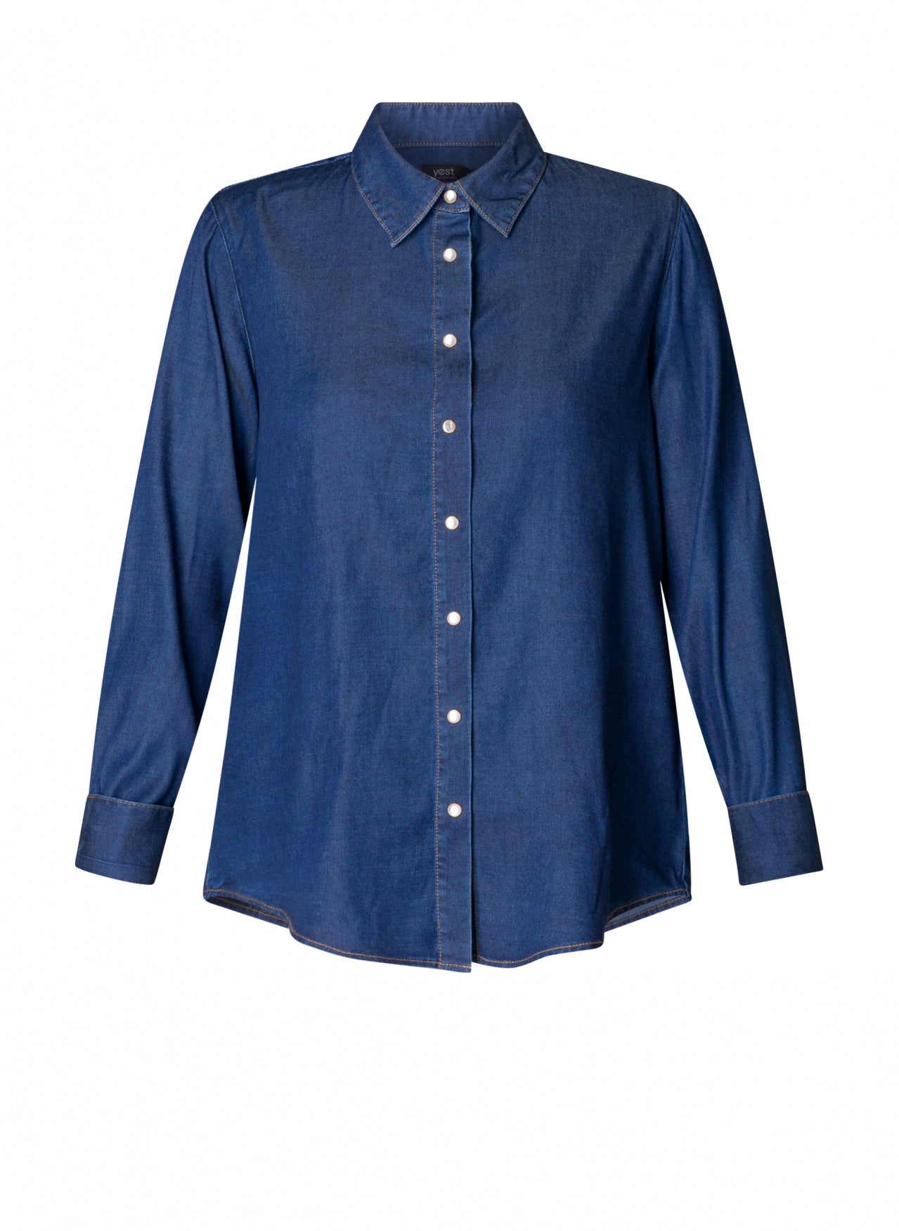 YEST BEATRICE BLOUSE - DARK BLUE DENIM