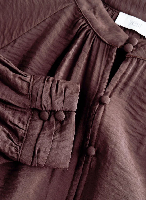 YEST URISSA BLOUSE - BROWN