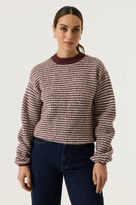 GARCIA KNIT SWEATER WITH SEQUINS - ROSEWOOD - Vi-Leen's Fashions