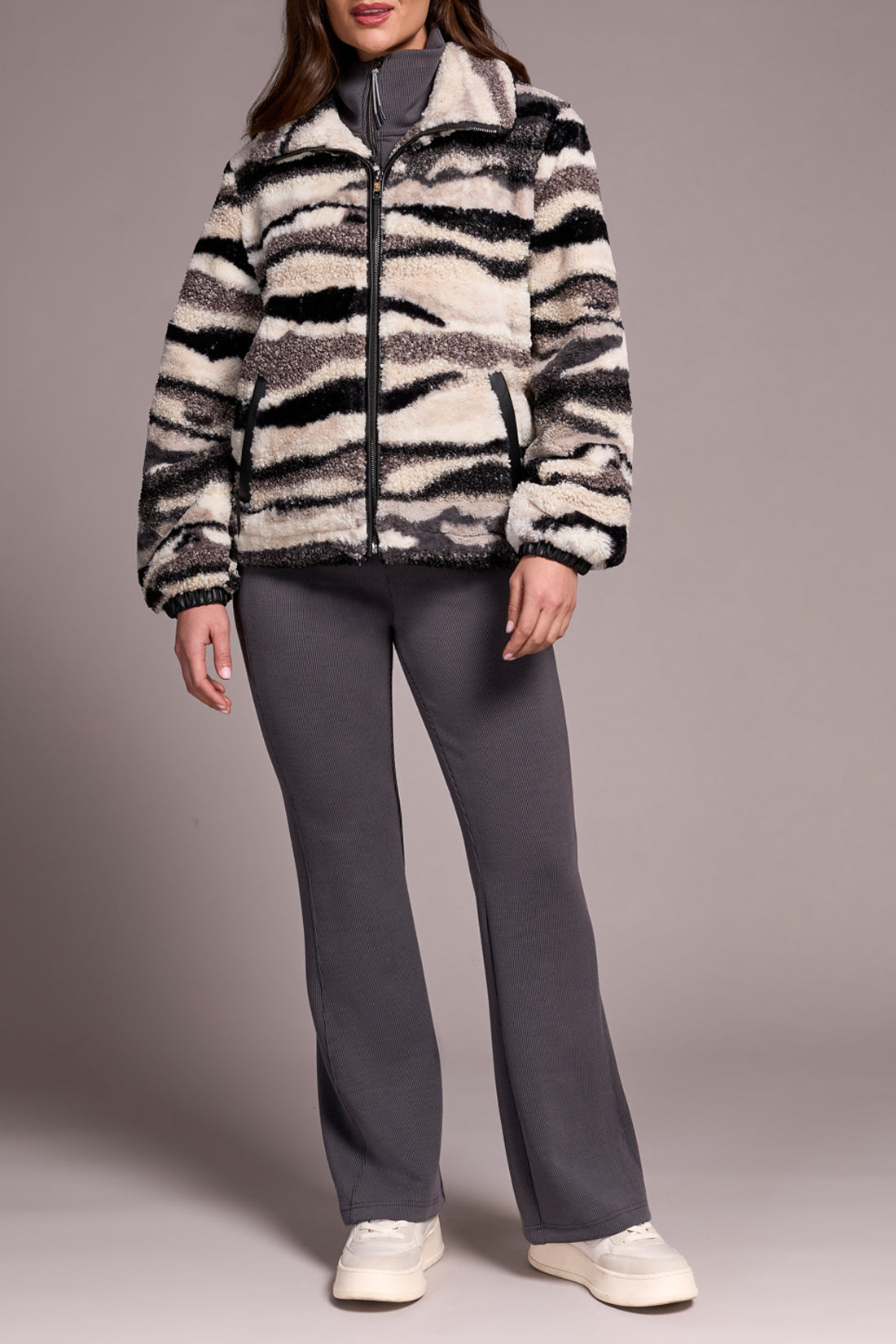 TRIBAL LINED ZIP UP JACKET