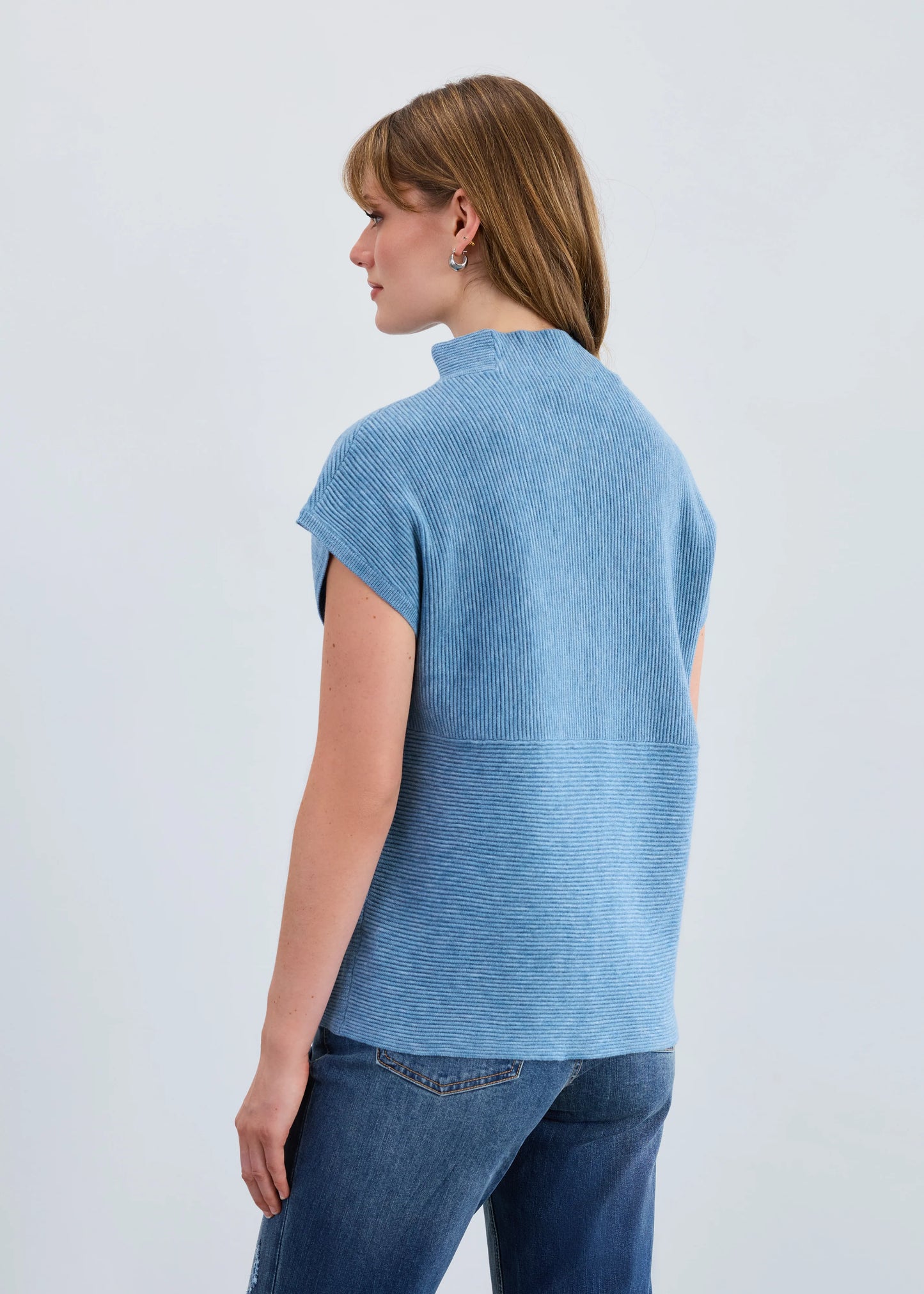 FDJ OTTOMAN CAP SLEEVE SWEATER - INDIGO