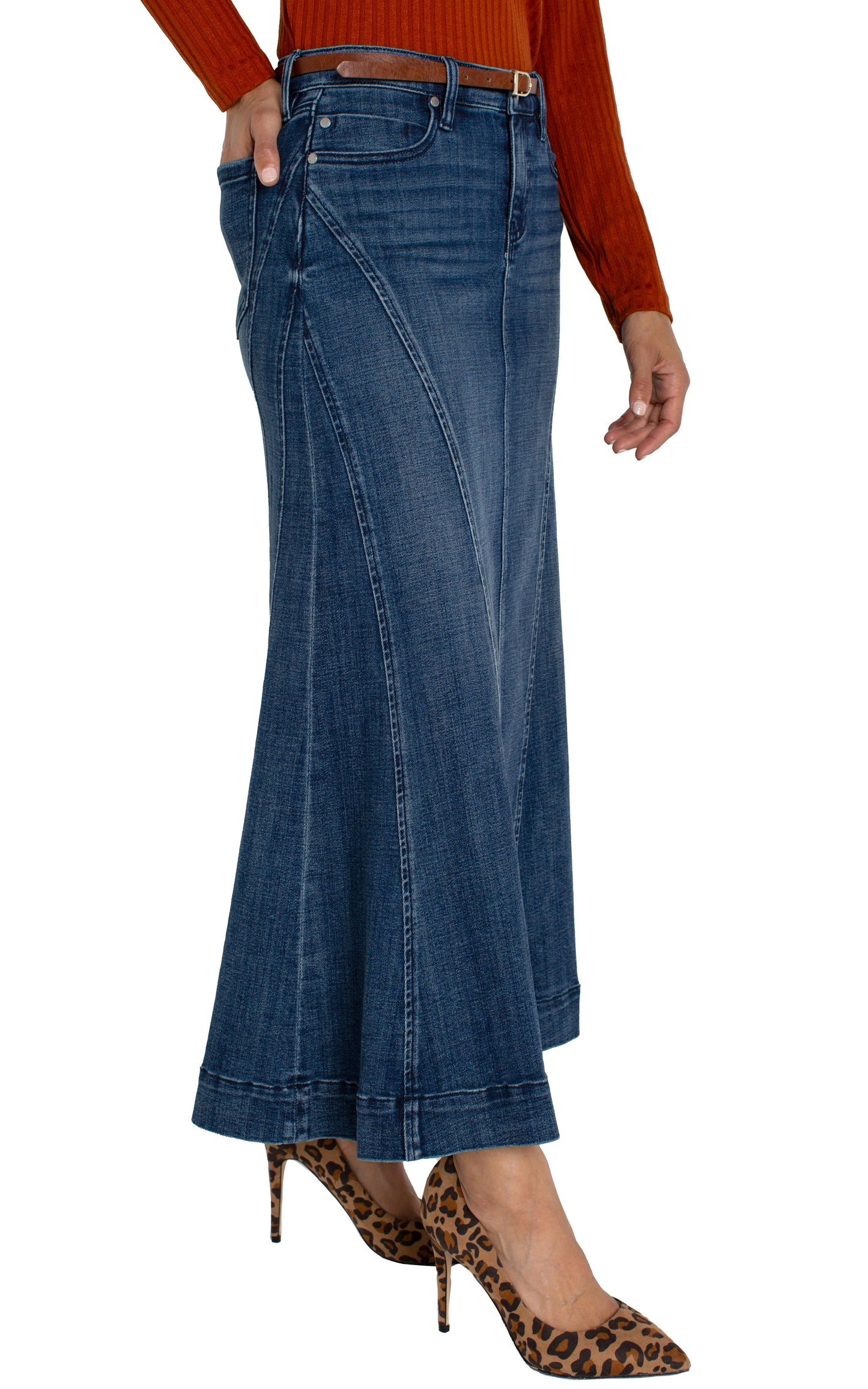 LIVERPOOL MERMAID MAXI DENIM SKIRT - WOODWARD - Vi-Leen's Fashions