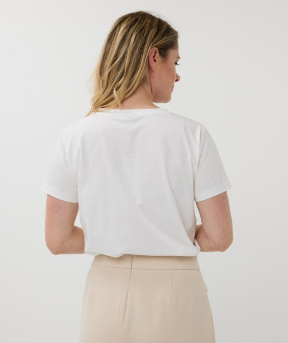 ESQUALO FOIL PRINT T-SHIRT - OFF WHITE