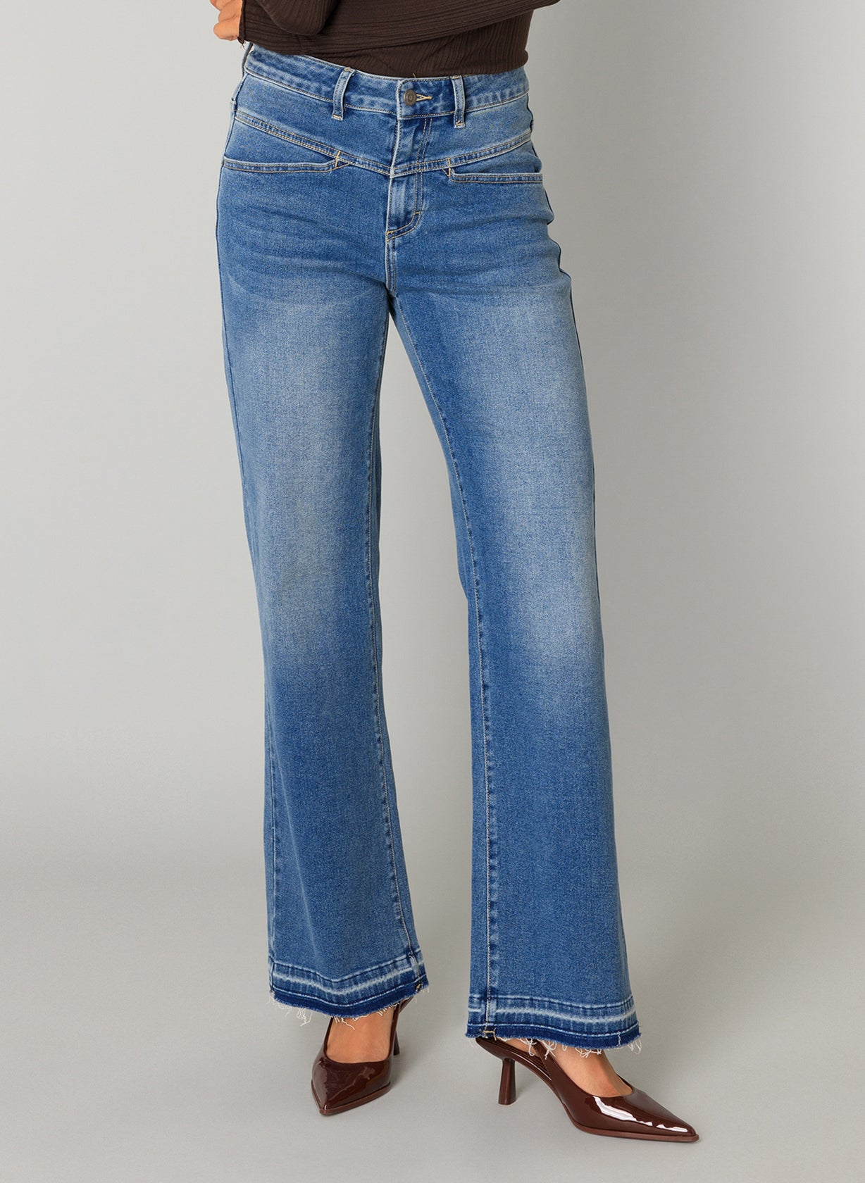 YEST CRISTINA WIDE LEG DENIM - VINTAGE WASH