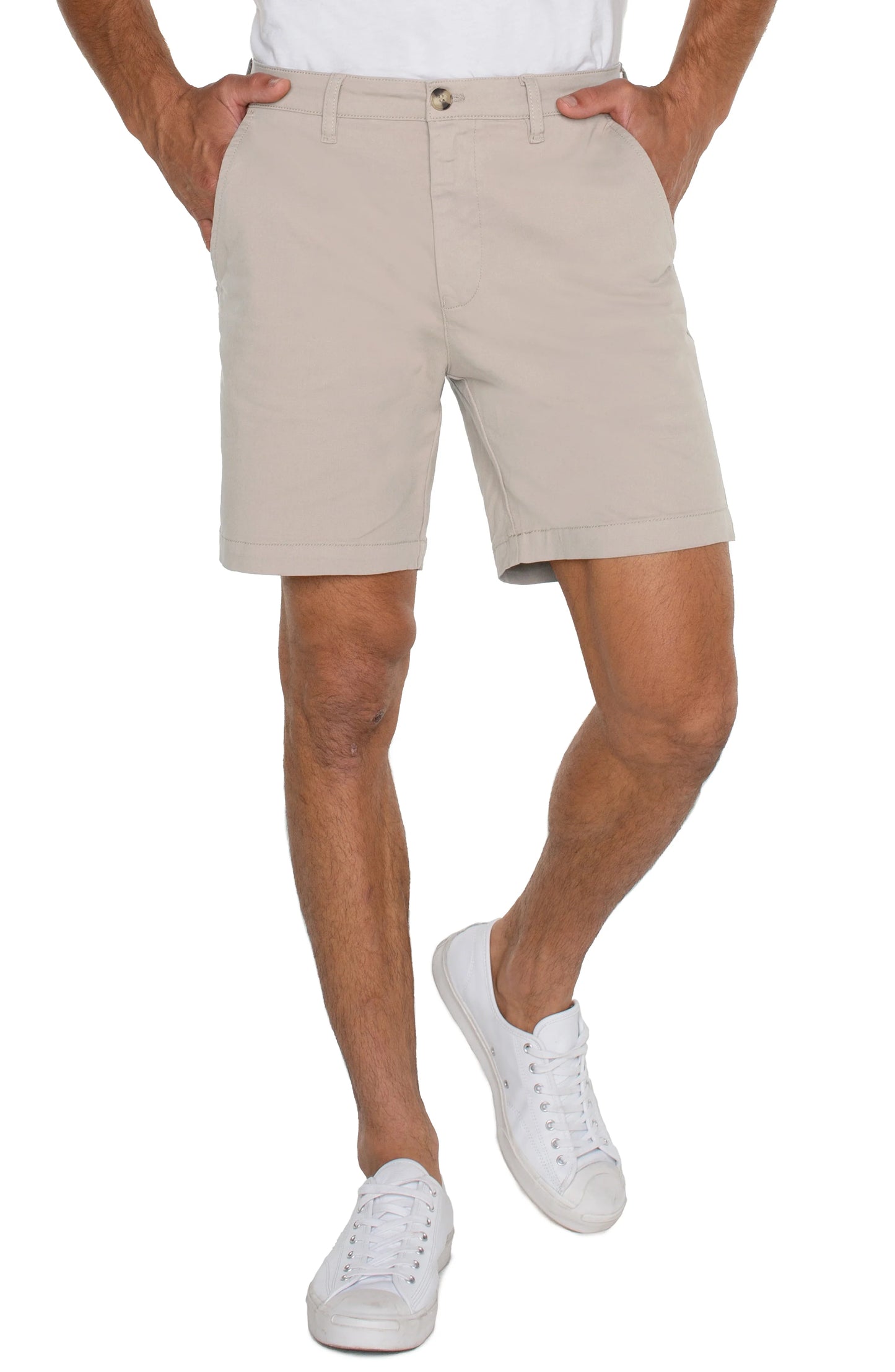 MEN'S LIVERPOOL COTTON TROUSER SHORT - CEMENT